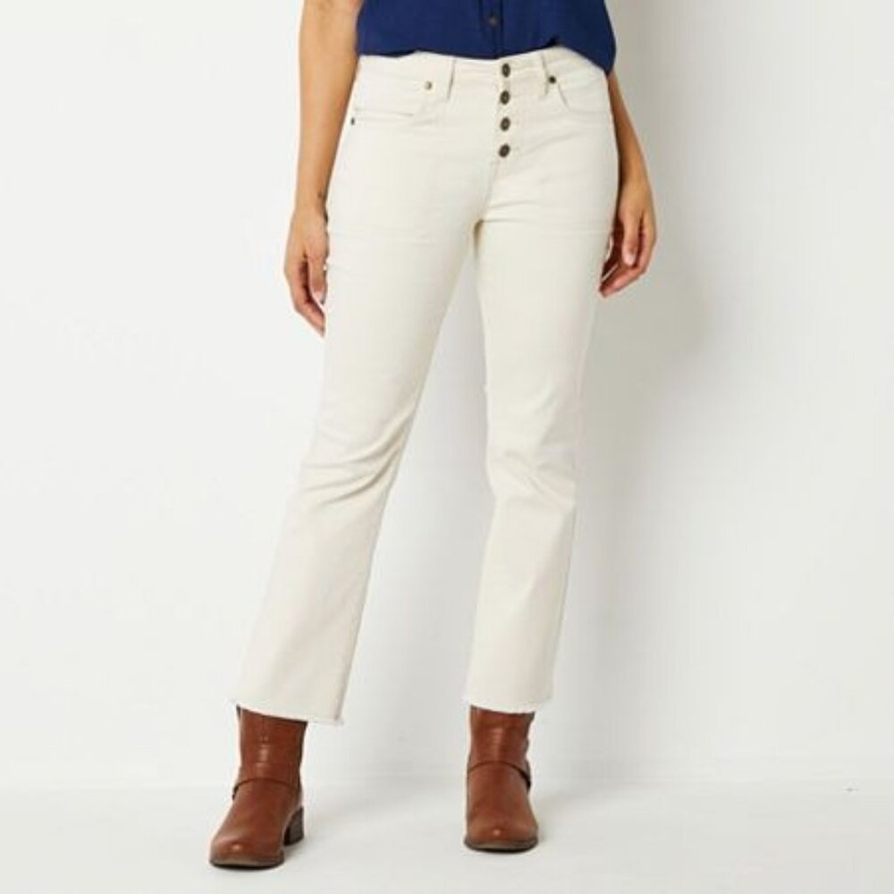 Frye and Co. Womens Mid Rise Cropped Jean, 14, White